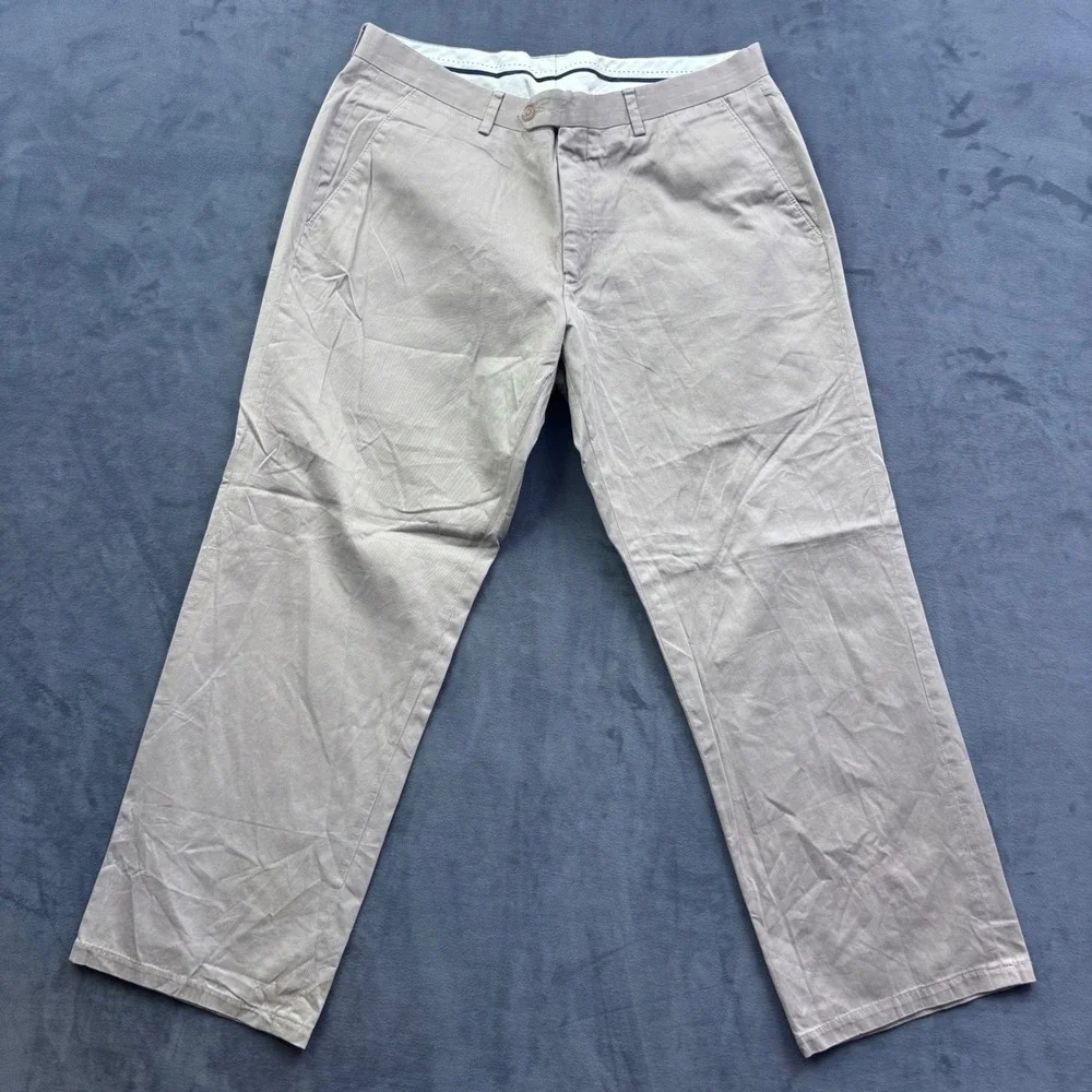 Lauren Ralph Lauren Slim Fit Chino Pants Tan Cotton Twill 33x26 Mens